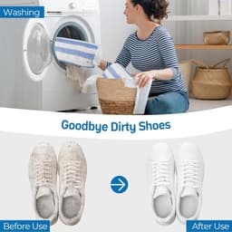 schoenwaszakjes 2 stuks, 2026 upgrade met Nikelon materiaal voor 360° reiniging. Groot formaat met ritssluiting, ideaal voor sneakers in de wasmachine. — thumbnail 4