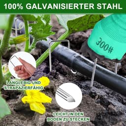 SnelShoppen - 50x Weed Cloth Hooks, Tuinankers, Anti-Roest Gegalvaniseerde Grondpennen, U-vormige Tentpennen voor Tuin, Camping, Groentetuin, 150x40mm — thumbnail 4