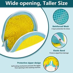 SnelShoppen - Pack van 2 Schoenwaszakken, Waszakken voor Schoenen in de Wasmachine, Herbruikbaar, Organizer voor Reizen en Thuis, 39x27cm — thumbnail 3