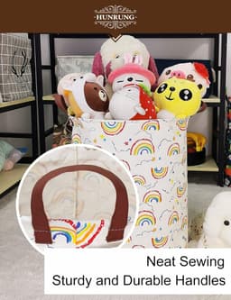 SnelShoppen - Grote Wasmand Hammer - Lichtgewicht Opbergmand van Canvas - Waterdichte Speelgoed Organizer voor Vuilnis, Kleding, Badkamer, Kids Kamers — thumbnail 5