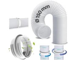 200 cm verlengslang voor airconditioner, adapter met een diameter van 150 mm, linksdraaiend, afvoerslang voor airconditioner, verlengslang voor airconditioner, afvoerslang voor airconditioner