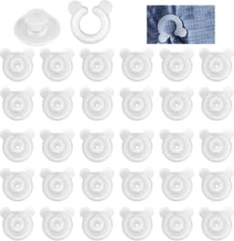 Dekbedclips Naaldloos - 30 Stuks - Transparant - Anti-slip Beddengoed Klemmen - Lakenhouder - Dekbedovertrek Fixatie - Matrasclip - Gordijnklem - Wit — thumbnail 1