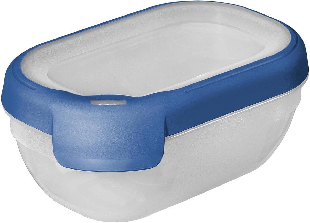 Grand Chef Vershoudbak Rechthoek 0.5L Transparant/Donkerblauw — afbeelding 1