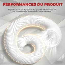 Draagbare airconditioningslang, 100 mm, flexibele ventilatieslang van PVC en aluminium, geschikt voor afzuigventilatoren, airconditioners, drogers en afzuigkappen,Wit 1m — thumbnail 5