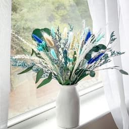 Gedroogde bloemen, pampasgras, bloemen, konijnenstaart, pampasgras, decoratief blauw gras, gedroogd blauw pampasgras, natuurlijke pampasgras, voor woondecoratie, tafel — thumbnail 2
