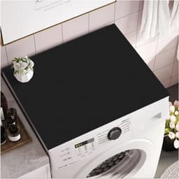 Wasmachinemat, 60 x 60 cm, wasmachinehoes, stofbescherming, wasmachineafdekking, antislip, universele wasmachine-onderlegger (zwart) — thumbnail 1