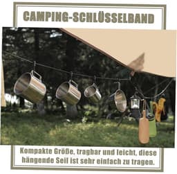 Waslijn 5 Meter - Waslijn Camping - Uittrekbare Waslijn - Multifunctionele Waslijn - Accessoires voor Buitengebruik - Lichtgewicht en Waterafstotend - Drooglijn — thumbnail 3
