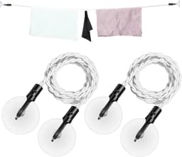 Intrekbare Waslijn - Reiswaslijn Opknoping Line - Kleding Drogen - Met Haken Zuignappen - 2.8 Meter Uitrekbaar - Wit — thumbnail 4