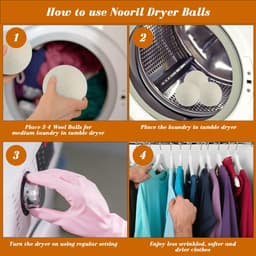 SnelShoppen - 6 stuks Wol Droger Ballen voor Wasgoed - Natuurlijke Wol, Milieuvriendelijk, Anti-Kreuk, Geschikt voor Alle Was - Verzorg je Wasgoed met — thumbnail 4