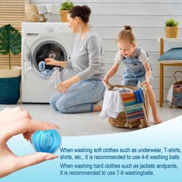 SnelShoppen - Hair Remover Voor Wasmachine, Haar Vangsysteem Voor Wasmachine, Effectieve Haar Verwijder Balls Voor Dierenhaar, Soft Nylon, Blauw, Voor — thumbnail 5