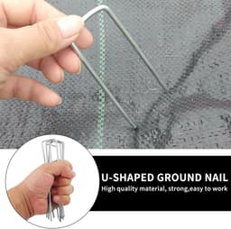 Grondankers Worteldoek - Grondpennen Haringen - Tuin Verankeren - Roestbestendig Staal - 15 cm - Zilver — thumbnail 4