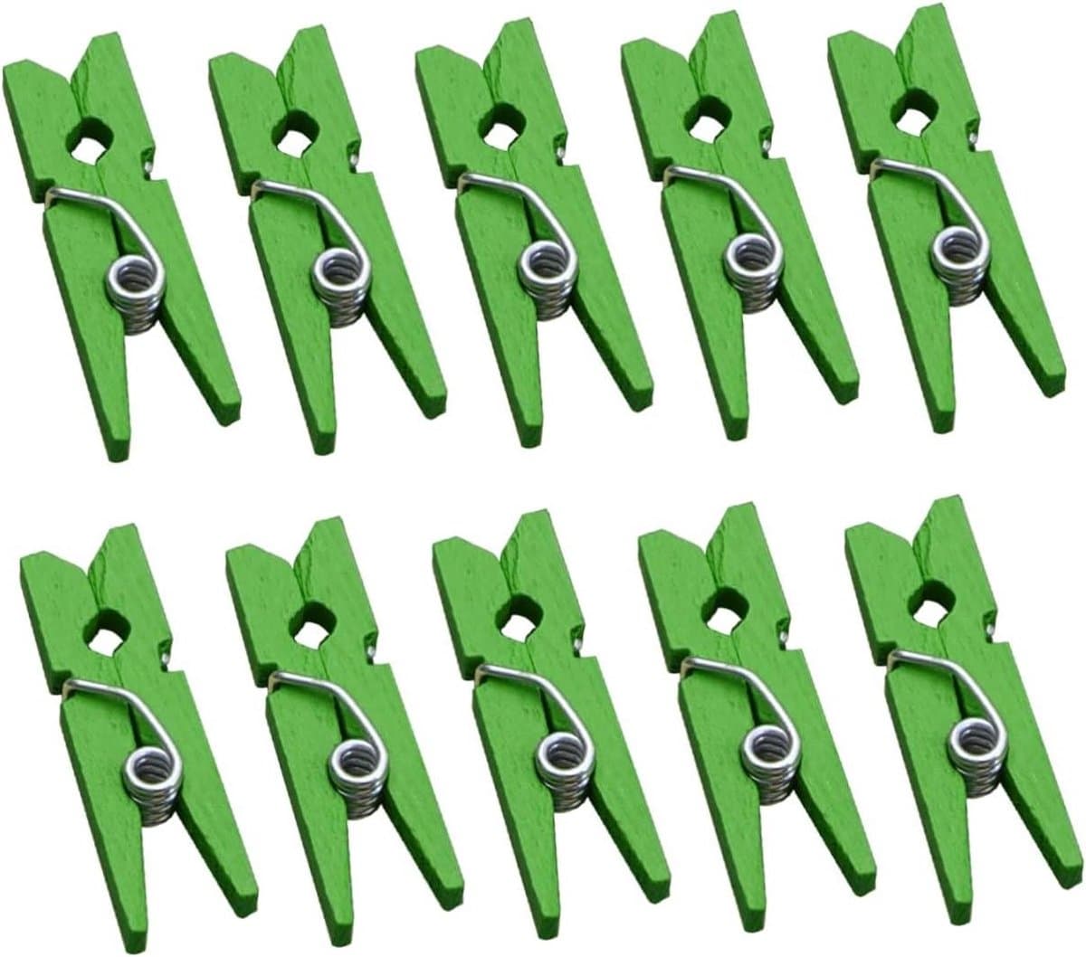 Houten Knijpers - Fotoklemmen Decoratieclips - Huis Decoratie - Mini Formaat - 2.5 cm - Groen — afbeelding 1