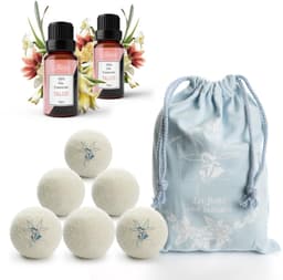 SnelShoppen - Drogerballen 6 stuks - Kreukvrij, met Etherische Oliën en Talk - Wollen Ballen voor Wasdroger met Geurdispenser - Perfect voor Geurige W — thumbnail 1