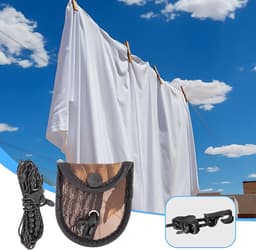 Reis Waslijn - Draadwaslijn Camping - Kleding Drogen - Antislip Ontwerp - 350 cm - Camouflage — thumbnail 5