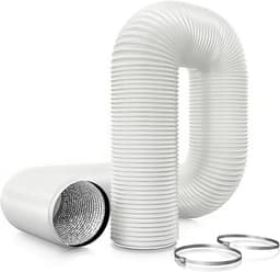 Afvoerslang - Flex-slang PVC Alu-buis - Ventilatie Afzuiging - Vlamvertragend Materiaal - 125 mm 25 m - Wit — thumbnail 1