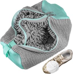2-in-1 Schoenwaszak voor Wasmachine, Herbruikbare Waszak voor Schoenen met Rits en 360° Reiniging, Ideaal voor Sneakers en Sportschoenen, Grijs — thumbnail 1