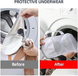 Waszakken met premium rits, voor beha, opvouwbare mesh, lingerie, ondergoed, mesh, waszakken, beha, wasbescherming voor wasmachine — thumbnail 3