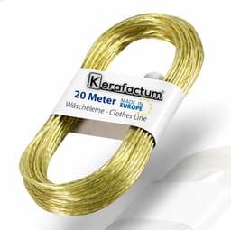Waslijn uittrekbaar - Zilverbrons - 20 Meter - Extra Sterke PVC Waslijn met Staalkern - Voor Binnen en Buiten — thumbnail 3