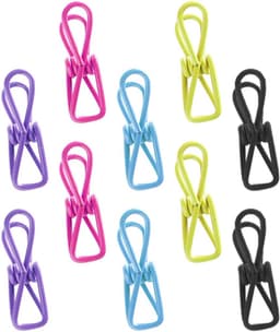 10 stuks- wasknijpers-wasknijpers Metaal -wasknijpers groot-wasknijpers Meerkleurig -Strandhanddoekclips- Quiltclips-Strandlaken Knijpers -Winddicht-Handdoekknijpers-Voor Strandlaken, Beddengoed En Dikke Kleding-Willekeurige kleur — thumbnail 1
