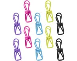 10 stuks- wasknijpers-wasknijpers Metaal -wasknijpers groot-wasknijpers Meerkleurig -Strandhanddoekclips- Quiltclips-Strandlaken Knijpers -Winddicht-Handdoekknijpers-Voor Strandlaken, Beddengoed En Dikke Kleding-Willekeurige kleur