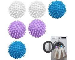 6 stuks wasballen voor wasmachine, drogerballen, wasballen voor donsjacks, herbruikbare drogerbal, wasdrogerbal voor thuisreiniging