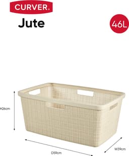 Curver Jute Wasmand met deksel 58L + Wasmand 46L - Gebroken Wit — thumbnail 2
