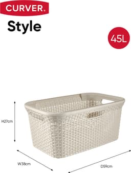 Curver Style Wasmand - 45L - 2 stuks - Wit — thumbnail 2
