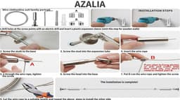Azalia5m Muurbevestiging Gordijnwalsdraadset, Hangende Draadgordijngordijnwalsdraad, voor Licht/Lampfoto's, Kunstprojecten Waslijn (Zilver) — thumbnail 2