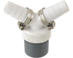 Y-vormige afvoerbuis en Y-vormige adapter Geschikt voor dubbele aansluiting van wasmachine en vaatwasser.