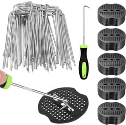 Grondankers U-vormig - Tuinhaken Worteldoek - Tuin Vastzetten - Gegalvaniseerd Staal - 50 stuks - Zilver — thumbnail 1