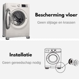 Care-Less Wasmachine Verhoger 9CM - Antislip Wasmachine Voeten - Trillingsdempers Wasmachine - Wasmachine Dempers - Geluidsdemper Wasmachine - Anti Vibratie Wasmachine - Anti Vibratie Pads - Wasdroger Verhoger - Koelkast Verhoger — thumbnail 3