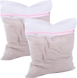 Urban Living Waszakken XXL size voor delicaat wasgoed - 2x - lingerie/bh waszak - wit - 38 x 48 cm — thumbnail 1