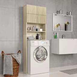 Wasmachine ombouw - Kast - Opbouwmeubel - Verhoger - Wasmachine meubel - Opbergkast - Hout - Sonoma Eiken — thumbnail 4