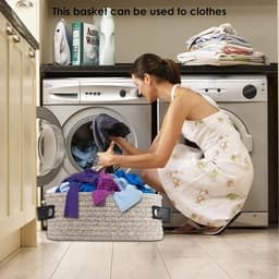 Kleine Geweven Mand Met Handvat Katoen - Ovale Touw Manden Kamer Opslag - Kat Mand Weinig Organizer Bins Boho - Wasmand Kinderkamer Voor Baby Hond Speelgoed - Geschenken - 2Pack — thumbnail 2