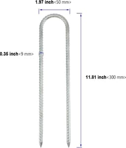30 cm verzinkt staal grondankers campingtenten-tuindecoratie-U-vormig-L-vormig-60 stuks — thumbnail 4
