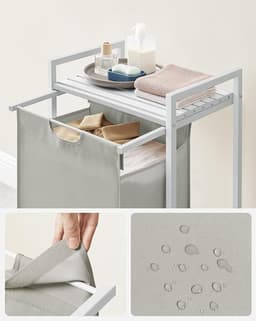 MIRA Home - Wasmand - Waszak - Wassorteerder - Opbergmand - Laundry Basket - 65L - 50x33x72cm — thumbnail 5