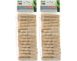 Jedermann wasknijpers - 30x - bamboe hout - 9,5 cm