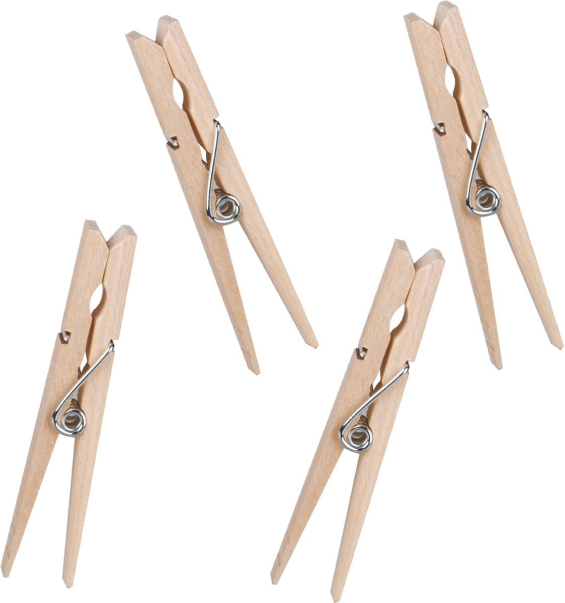 Urban Living Basic plus Size wasknijpers - 80x - bamboe - 8 cm — afbeelding 1