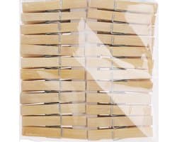 Bamboe wasknijpers - 48x - hout - 7 cm — afbeelding 1