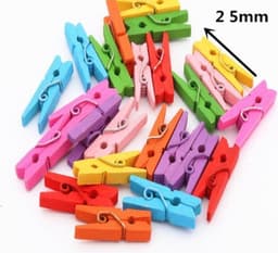 Kleine houten mini knijpers - 50 STUKS - Mix - Knijpertjes - Fotoknijpers - Geboorte wasknijpers - 2.5 CM - Kaartknijpers - Foto knijpers - Knijper om foto's aan op te hangen - Fotohouder - Knijpers - Wasknijpers - Kerstkaart hangers - Polaroid - Mix — thumbnail 1