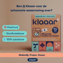 Klaaar Wasstrips Gekleurde Was – Wasmiddeldoekjes zonder Plastic - Laundry Strips 40 Strips — thumbnail 4