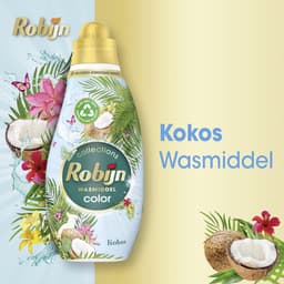 Robijn - Vloeibaar Wasmiddel -Klein & Krachtig - Kokos - 6 flessen - 114 wasbeurten - Voordeelverpakking — thumbnail 3