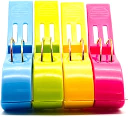 Somstyle Handdoek Knijpers - 16 Stuks - Wasknijpers - Strandlaken Klemmen voor Strandbed - Badlaken Clips - Groen, Blauw, Geel & Roze — thumbnail 4
