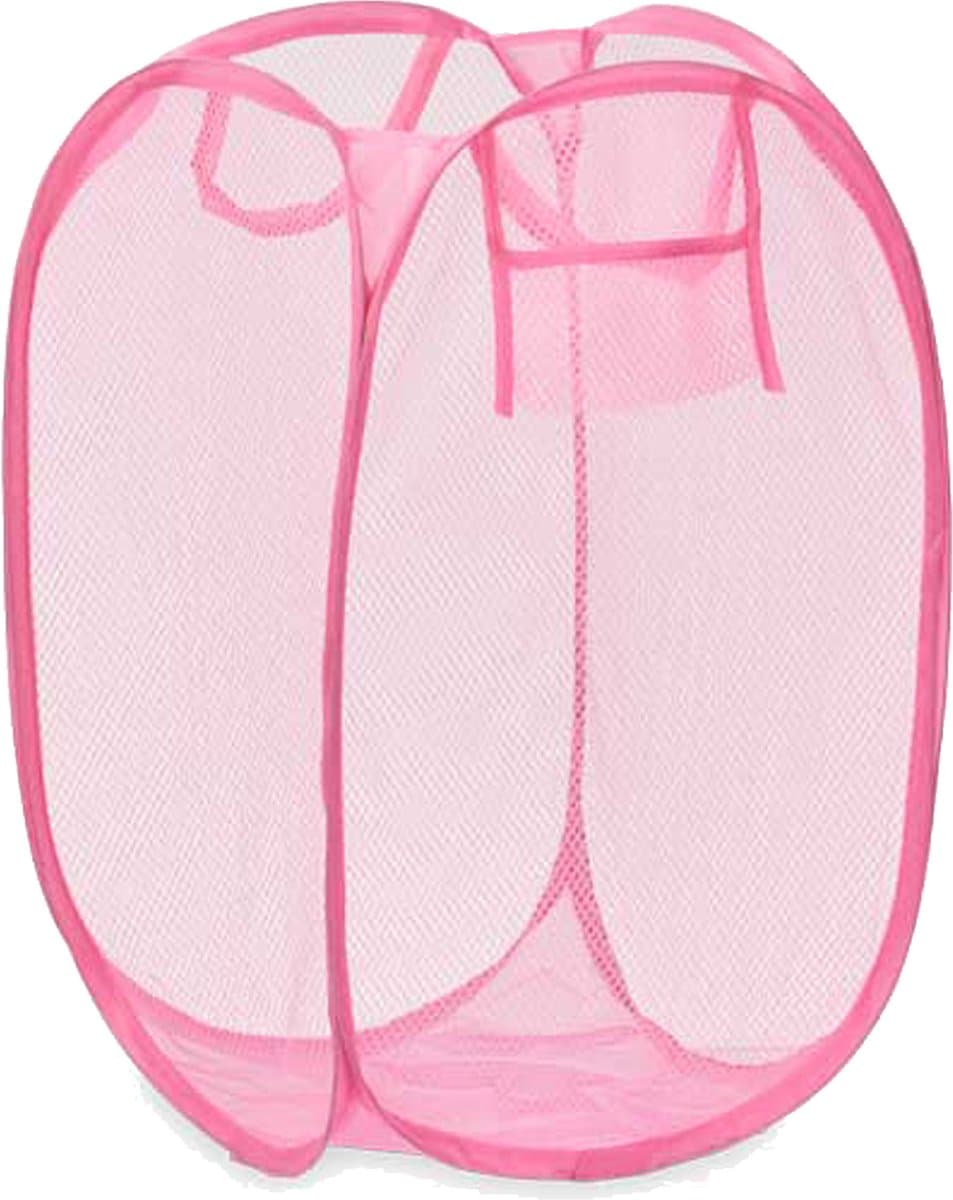 Kipit Wasmand flexibel/opvouwbaar - roze - kunststof - 33 x 33 x 58 cm - 60 liter — afbeelding 1