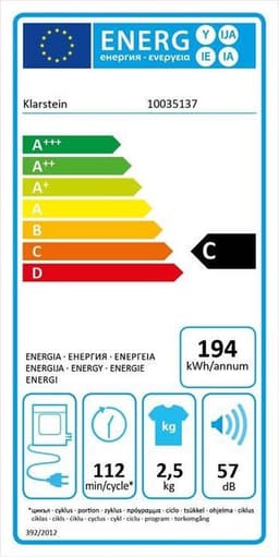 Jet Set 2500 wasdroger luchtafvoerdroger 850W EEK G 2,5kg 50cm wit — thumbnail 2
