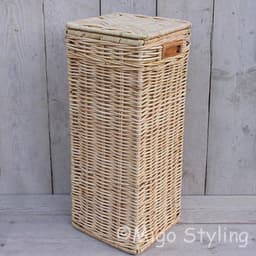 Migo Styling - Wasmand - Hoog - Smal - Met deksel - 31x31xH70 - Riet - Rotan - Naturel — thumbnail 1