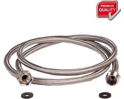 Scanpart gepantserde verlengslang 3 meter - Veilige verlenging van waterslang - Geschikt voor wasmachine vaatwasser boiler koffiezetapparaten ijsblokjesmachine side-by-side koelkasten - KTW-A en DVGW goedgekeurd - Gevlochten RVS - Universeel