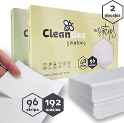 CleanBee® proefpakket 2 x 96 wasbeurten - Geurloos - Fresia - Wasmiddeldoekjes Wasvellen Wasdoekjes Wasmiddel Detergent Sheets Laundry Strips € 0,10 per wasbeurt — thumbnail 1