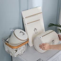 6 stuks wasnet voor wasmachine, drie lagen dikke waszakken met ritssluiting, laundry bag voor gevoelige mantels, blouse, schoenen, beha, sokken, babykleding enz. (6 stuks) [Energieklasse A] — thumbnail 2