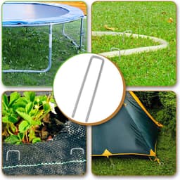 Grondankers 150 Stuks - 15x2.5cm - Roestwerend grondanker gegalvaniseerd staal - Ø2.8mm - Onkruidvlies - voor het bevestigen van worteldoek, tuinvlies, schutting, kunstgras, folies - stabiel U-vormig — thumbnail 4